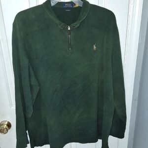 Polo by Ralph Lauren Forest Green estate Rib Quarter Zip-Up Sweater XXL